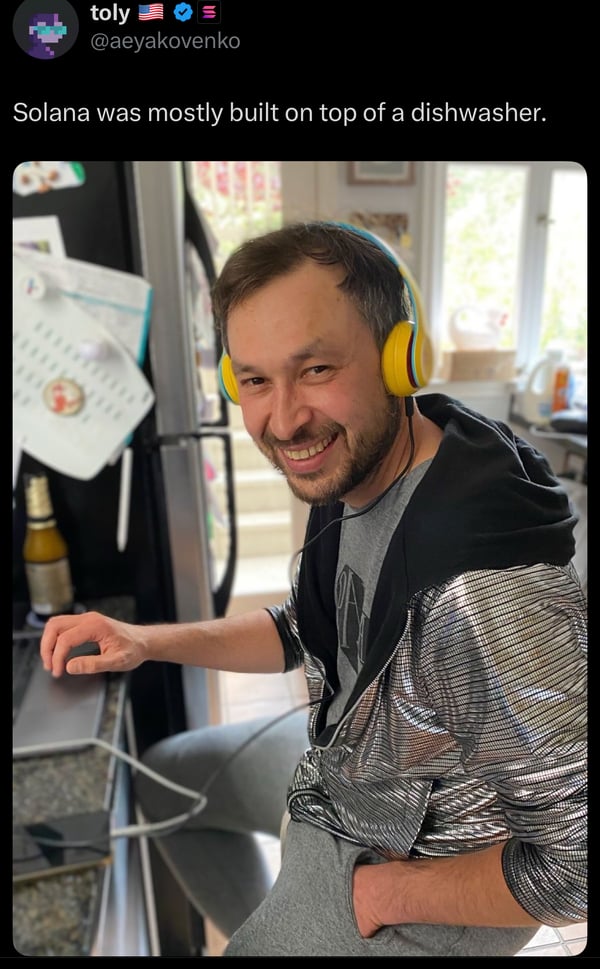 Solana on dishwasher 